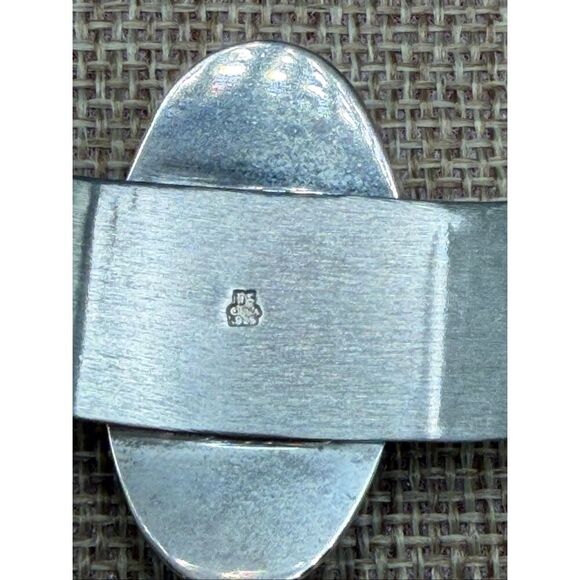 Jay King Mine Finds Sterling Silver Cuff Bracelet Large Oval Blue Apatite/Chryso - Picture 6 of 7